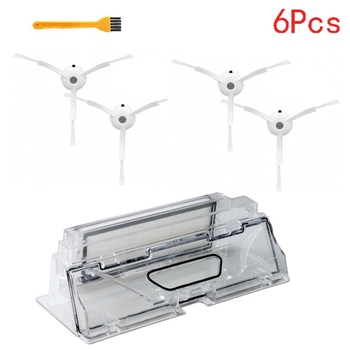 6Pcs Vacuum Cleaner Parts Dust Bin Box with HEPA Filter Replacements for XIAOMI MI Robot Robotic er Mi Robot